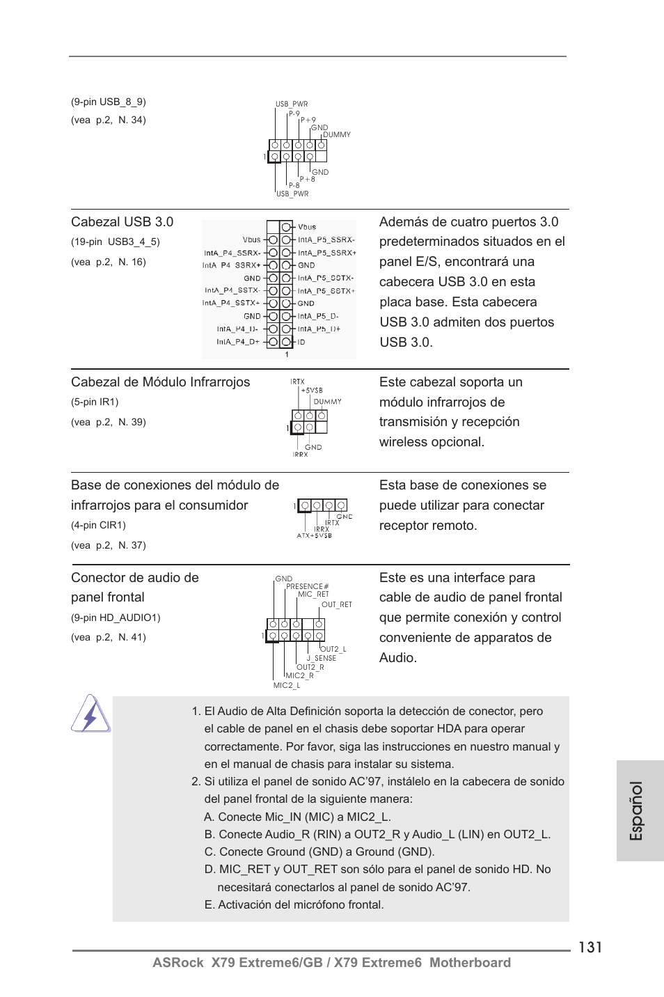 Español | ASRock X79 Extreme6__GB User Manual | Page 131 / 249