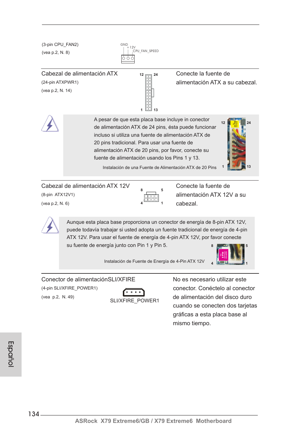 Español | ASRock X79 Extreme6__GB User Manual | Page 134 / 249