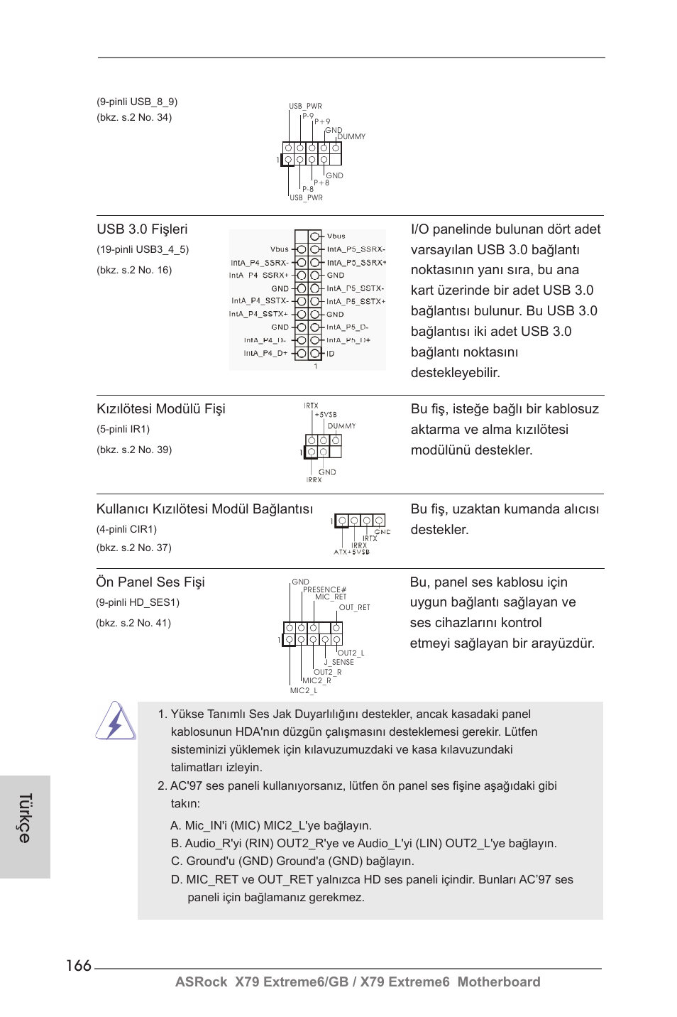 Türkçe | ASRock X79 Extreme6__GB User Manual | Page 166 / 249