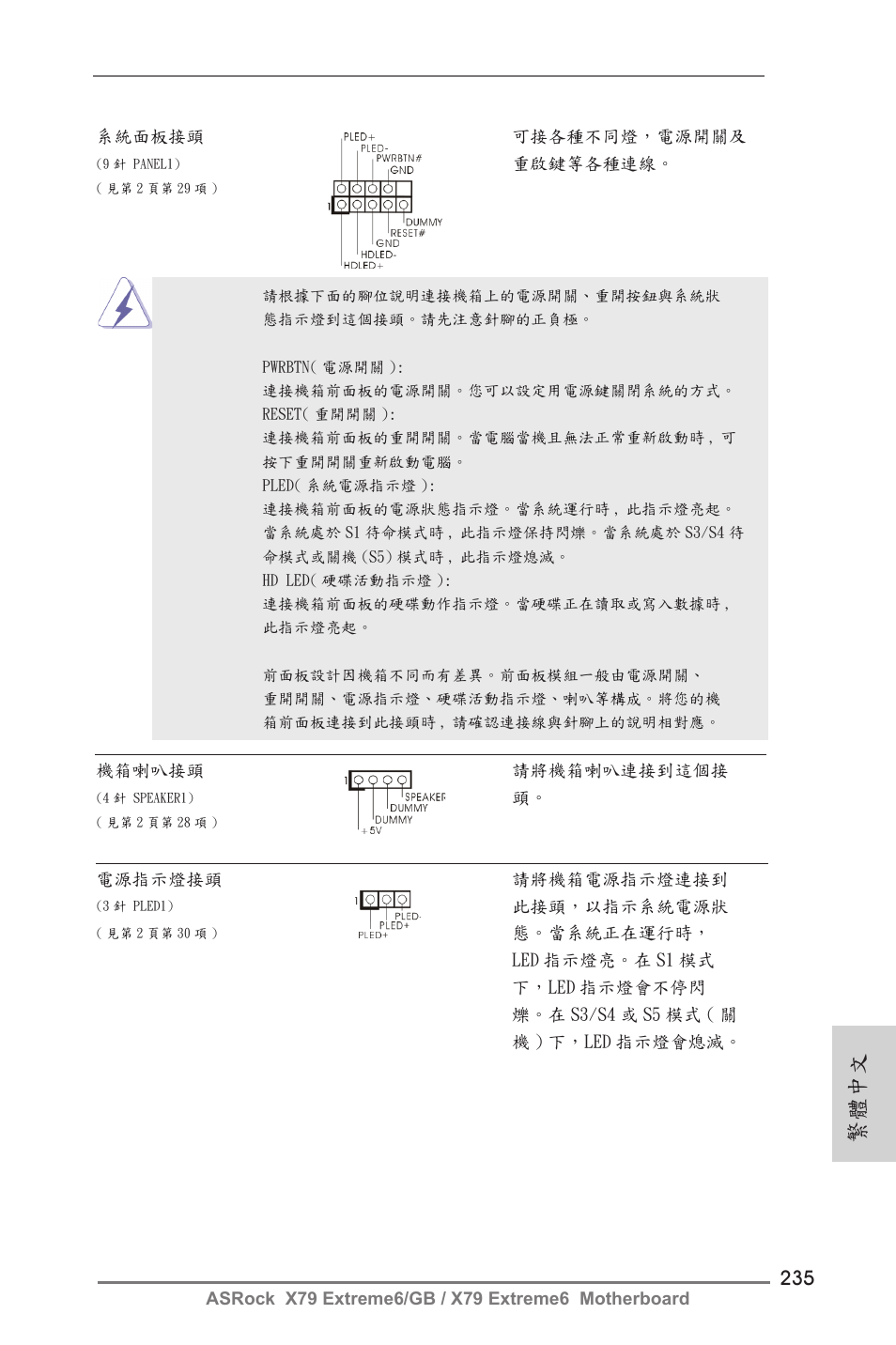 繁體中文 | ASRock X79 Extreme6__GB User Manual | Page 235 / 249