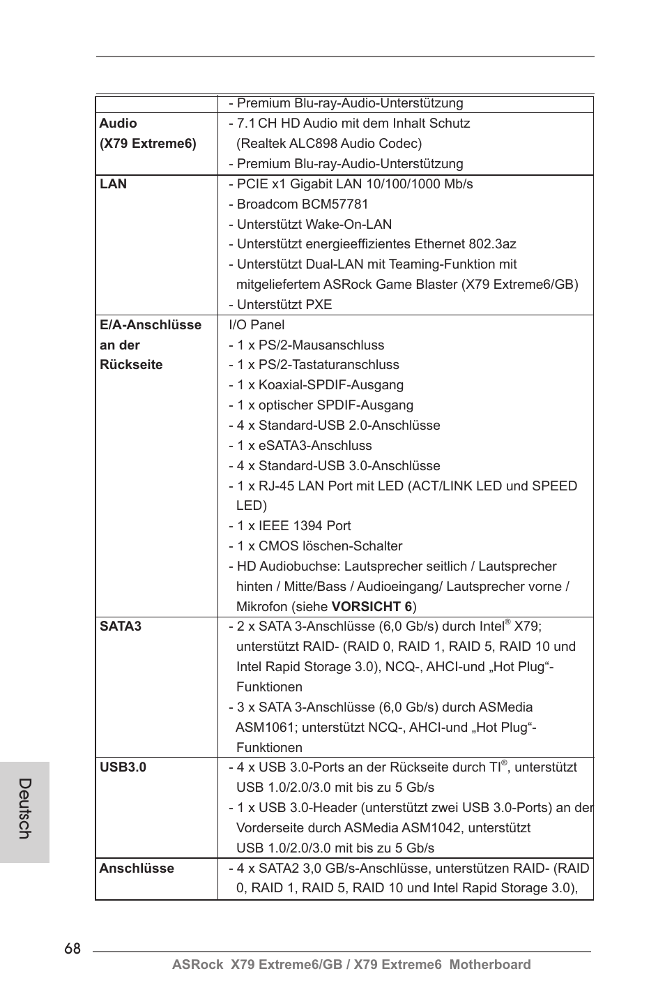 Deutsch | ASRock X79 Extreme6__GB User Manual | Page 68 / 249