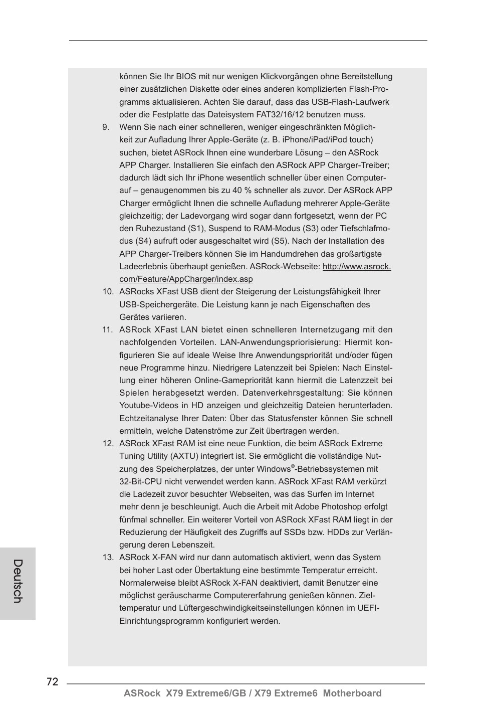 Deutsch | ASRock X79 Extreme6__GB User Manual | Page 72 / 249