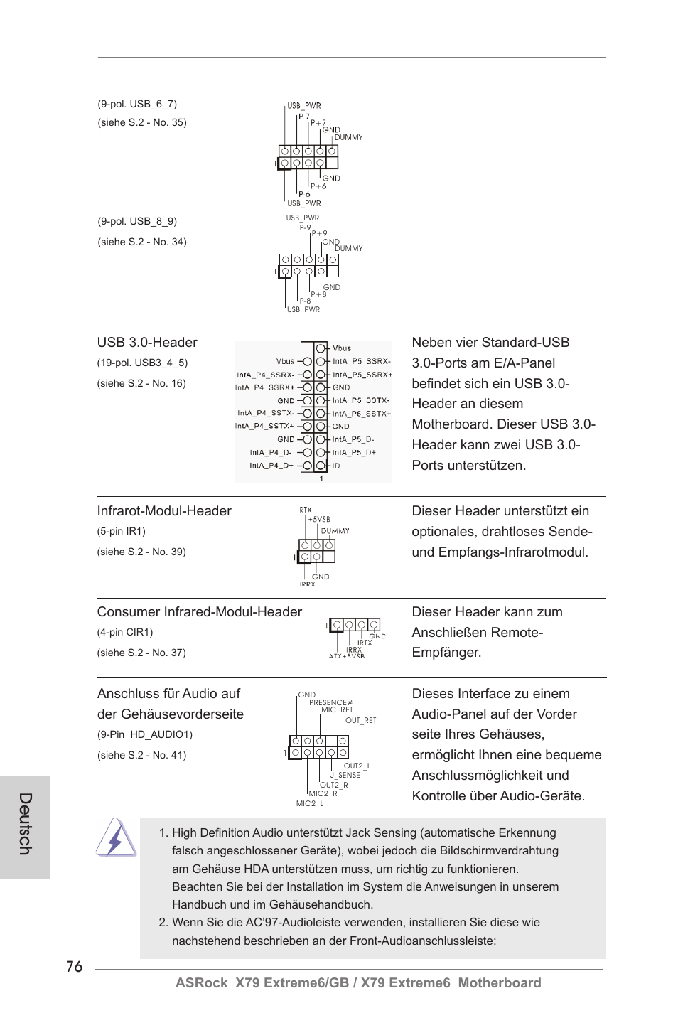 Deutsch | ASRock X79 Extreme6__GB User Manual | Page 76 / 249