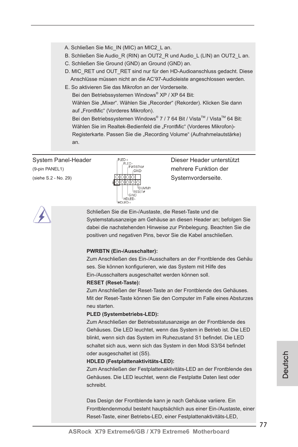 Deutsch | ASRock X79 Extreme6__GB User Manual | Page 77 / 249