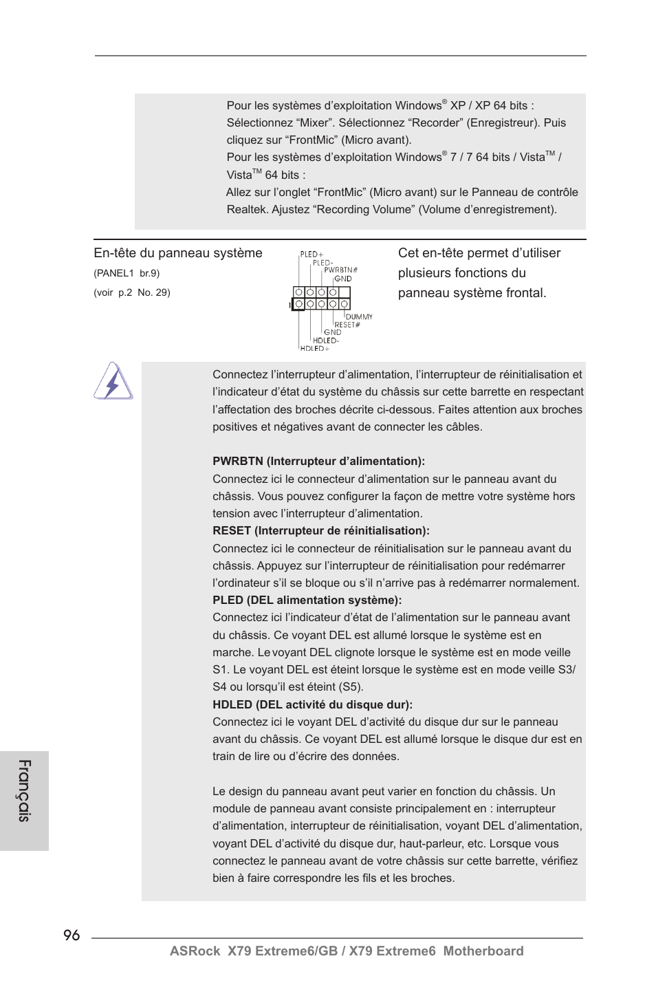 Français | ASRock X79 Extreme6__GB User Manual | Page 96 / 249