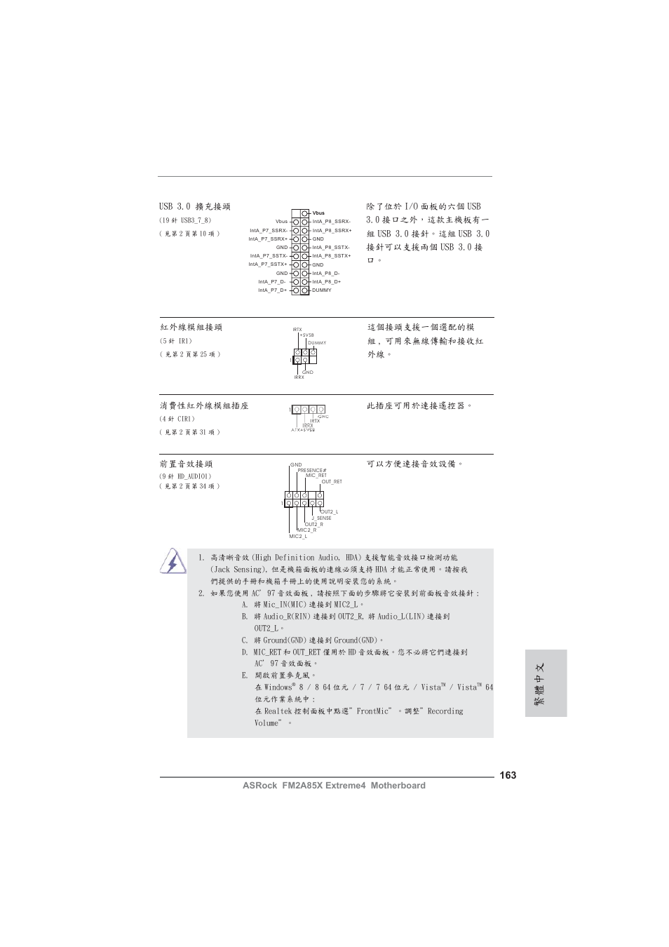 繁體中文 | ASRock FM2A85X Extreme4 User Manual | Page 163 / 179
