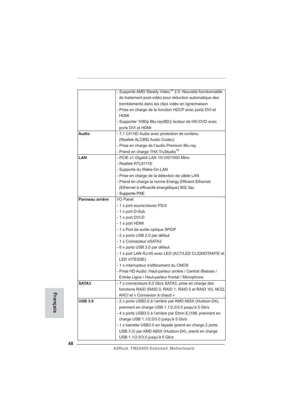 Français | ASRock FM2A85X Extreme4 User Manual | Page 48 / 179