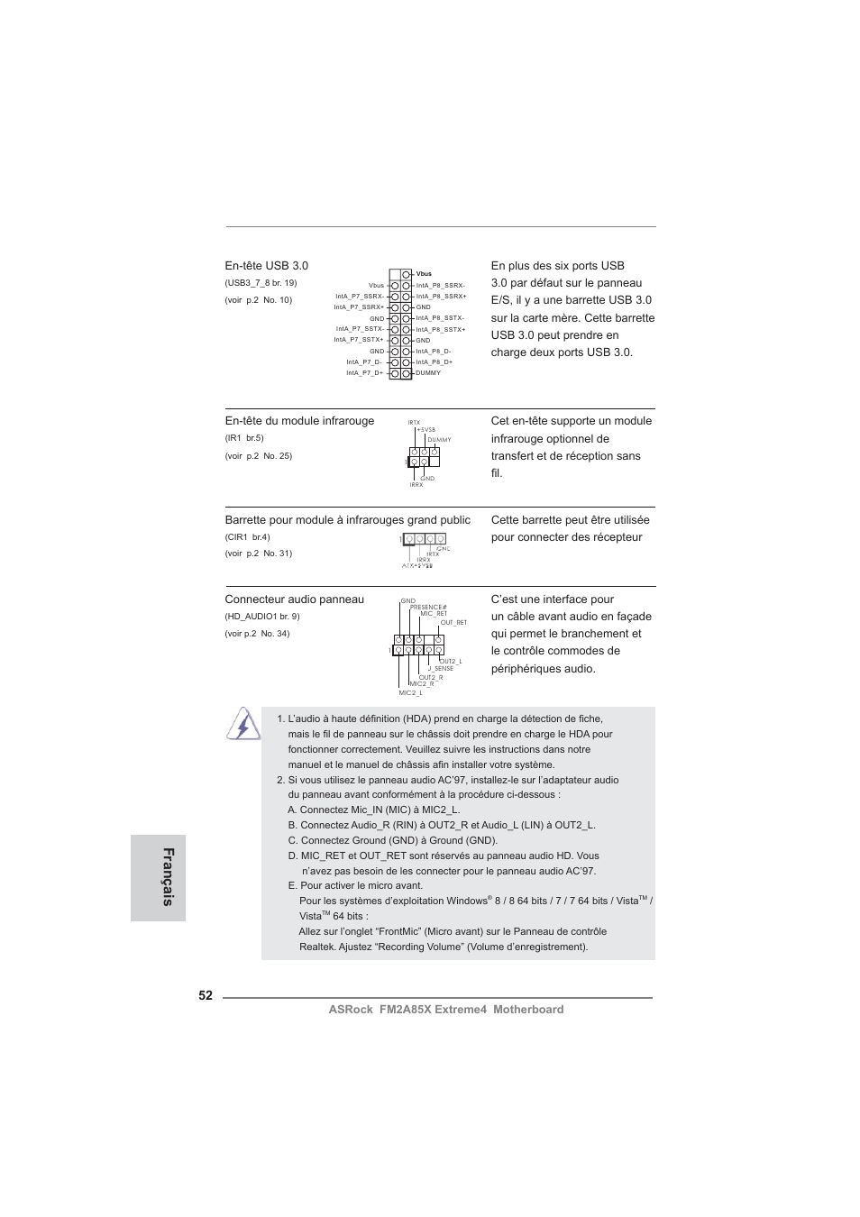 Français | ASRock FM2A85X Extreme4 User Manual | Page 52 / 179