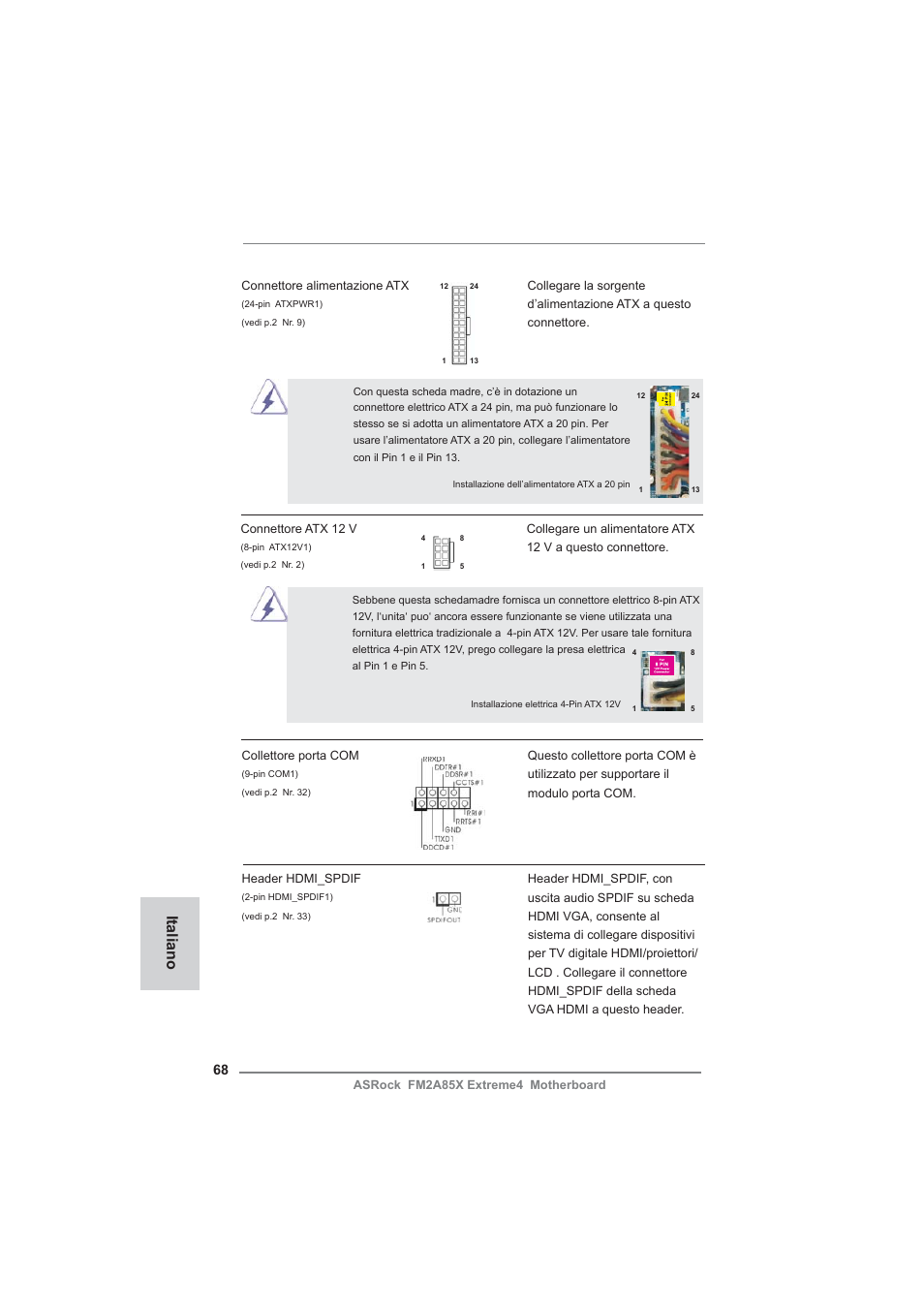 Italiano | ASRock FM2A85X Extreme4 User Manual | Page 68 / 179