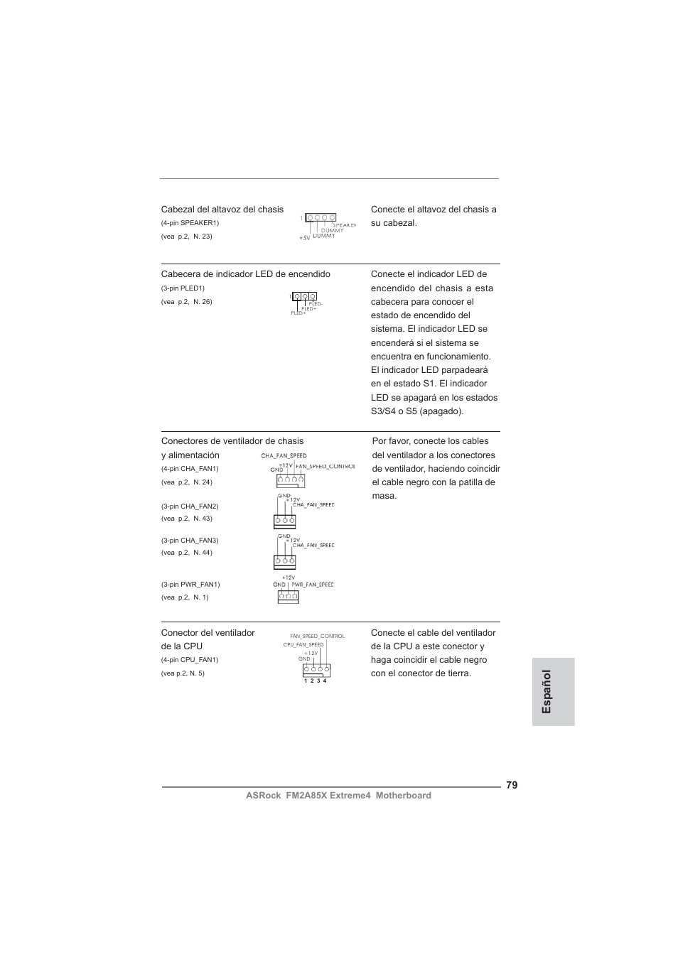 Español | ASRock FM2A85X Extreme4 User Manual | Page 79 / 179