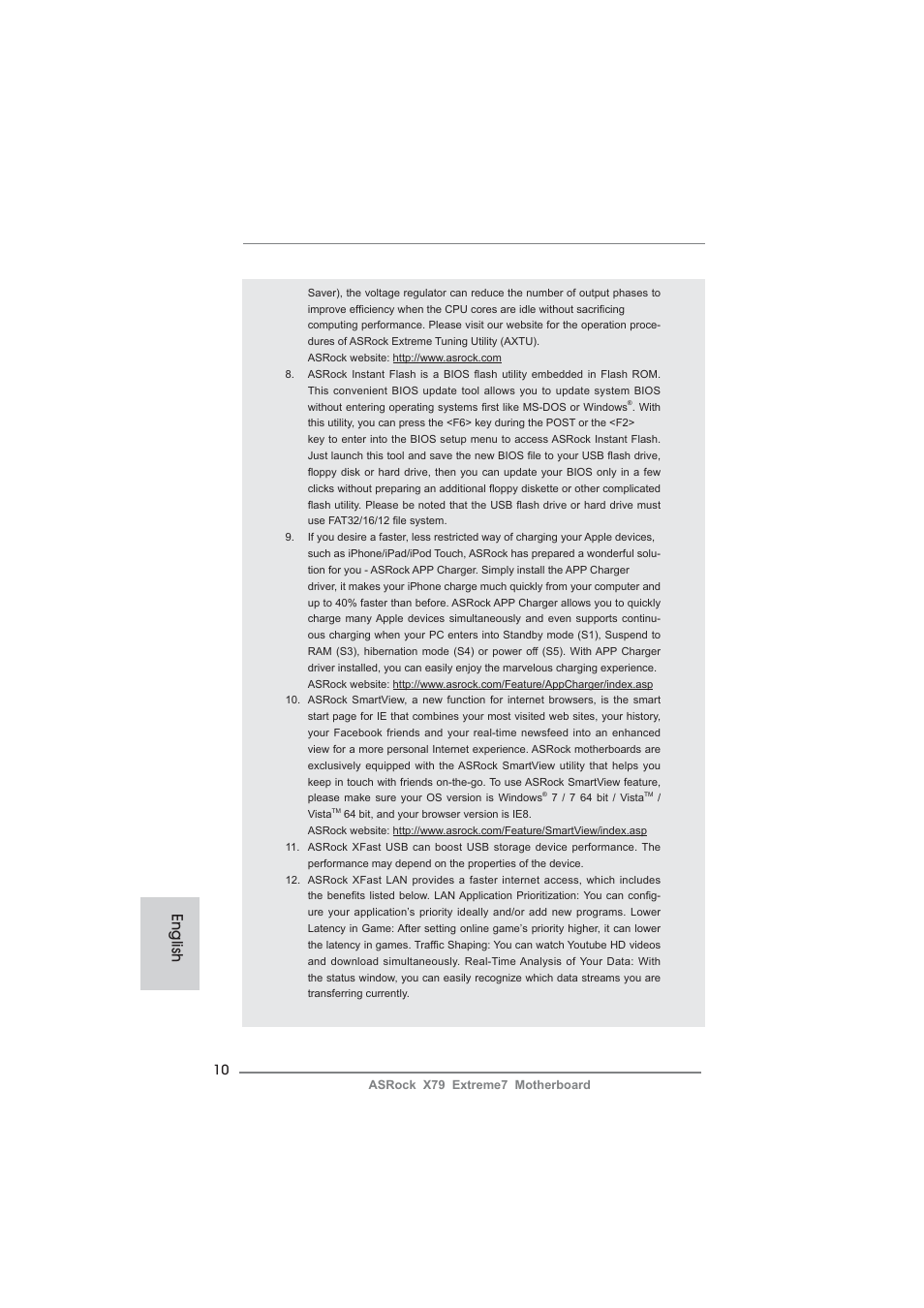 English | ASRock X79 Extreme7 User Manual | Page 10 / 236