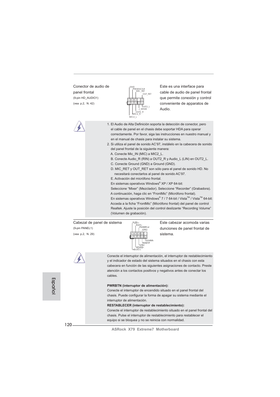 Español | ASRock X79 Extreme7 User Manual | Page 120 / 236