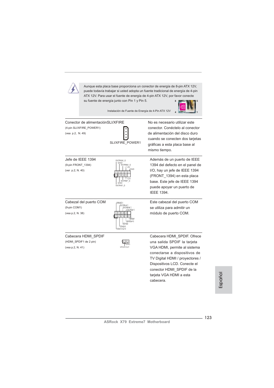 Español | ASRock X79 Extreme7 User Manual | Page 123 / 236