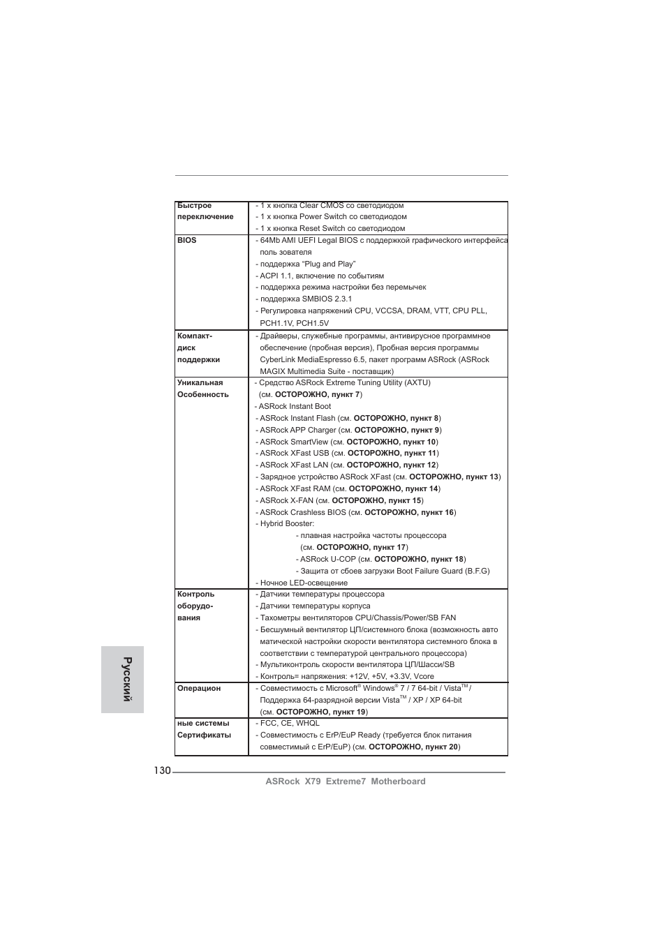 Ру сский | ASRock X79 Extreme7 User Manual | Page 130 / 236
