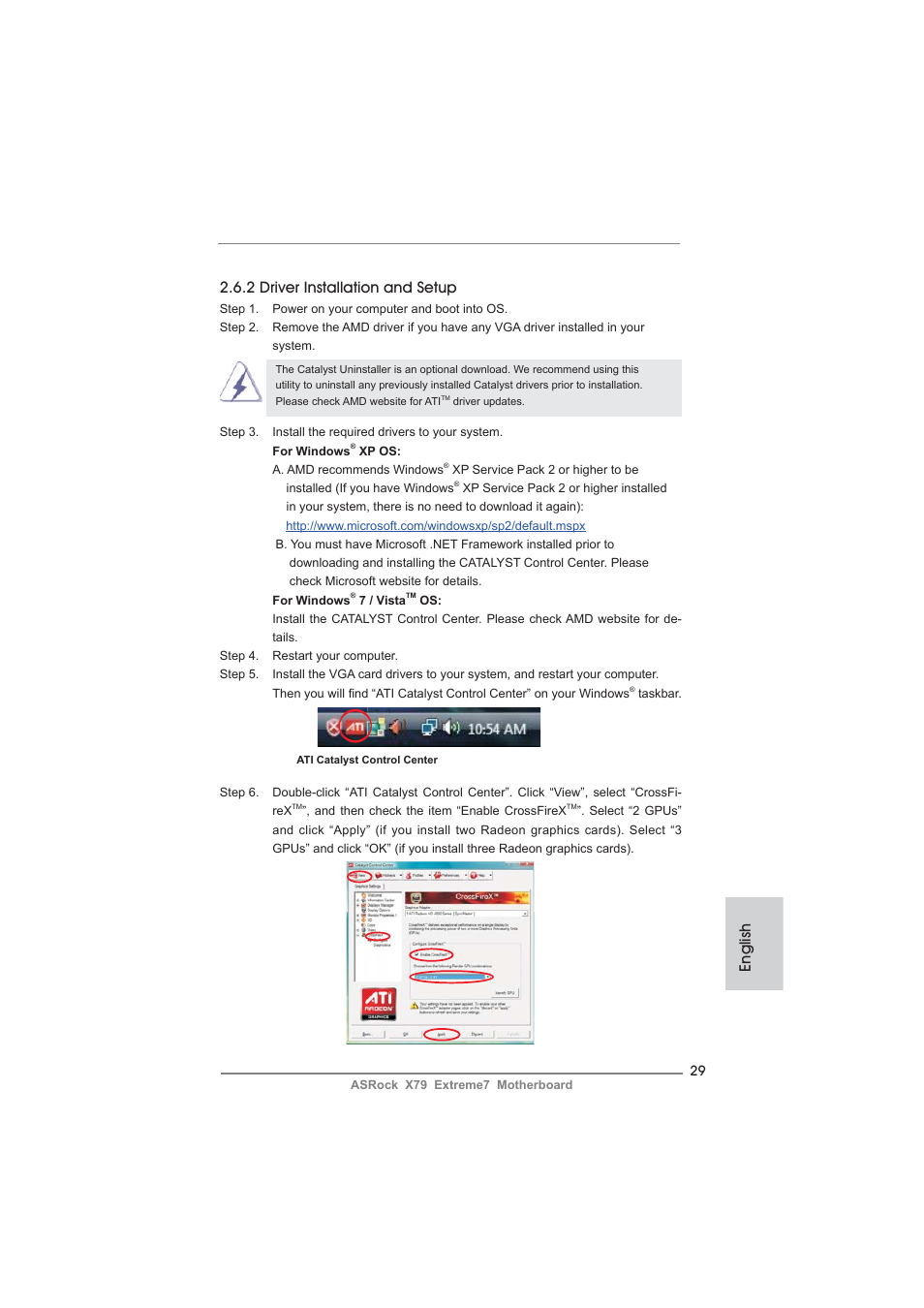English, 2 driver installation and setup | ASRock X79 Extreme7 User Manual | Page 29 / 236