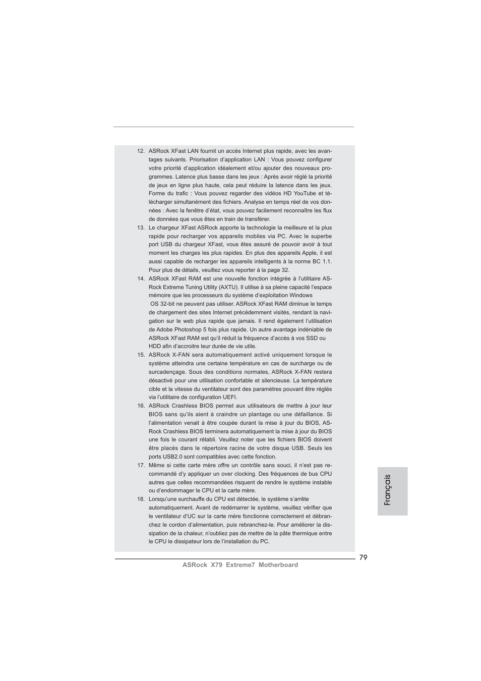 Français | ASRock X79 Extreme7 User Manual | Page 79 / 236