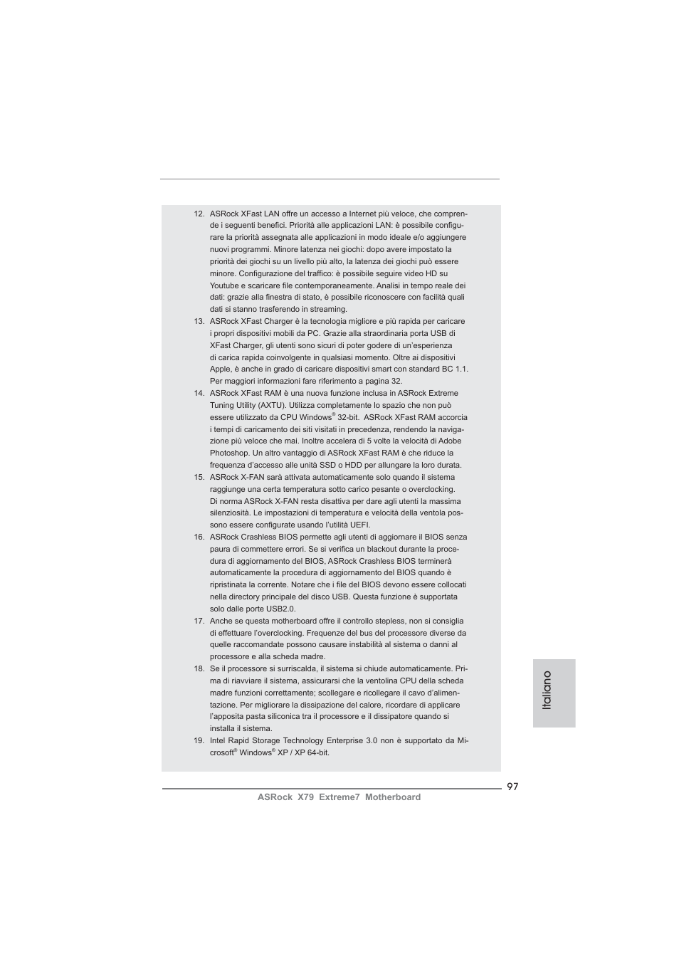 Italiano | ASRock X79 Extreme7 User Manual | Page 97 / 236