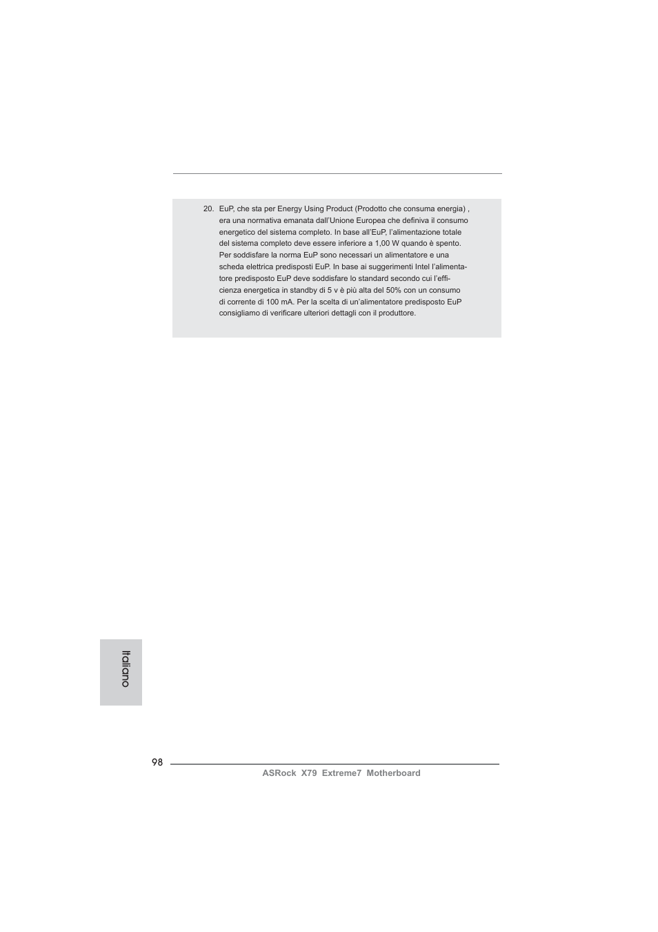 Italiano | ASRock X79 Extreme7 User Manual | Page 98 / 236
