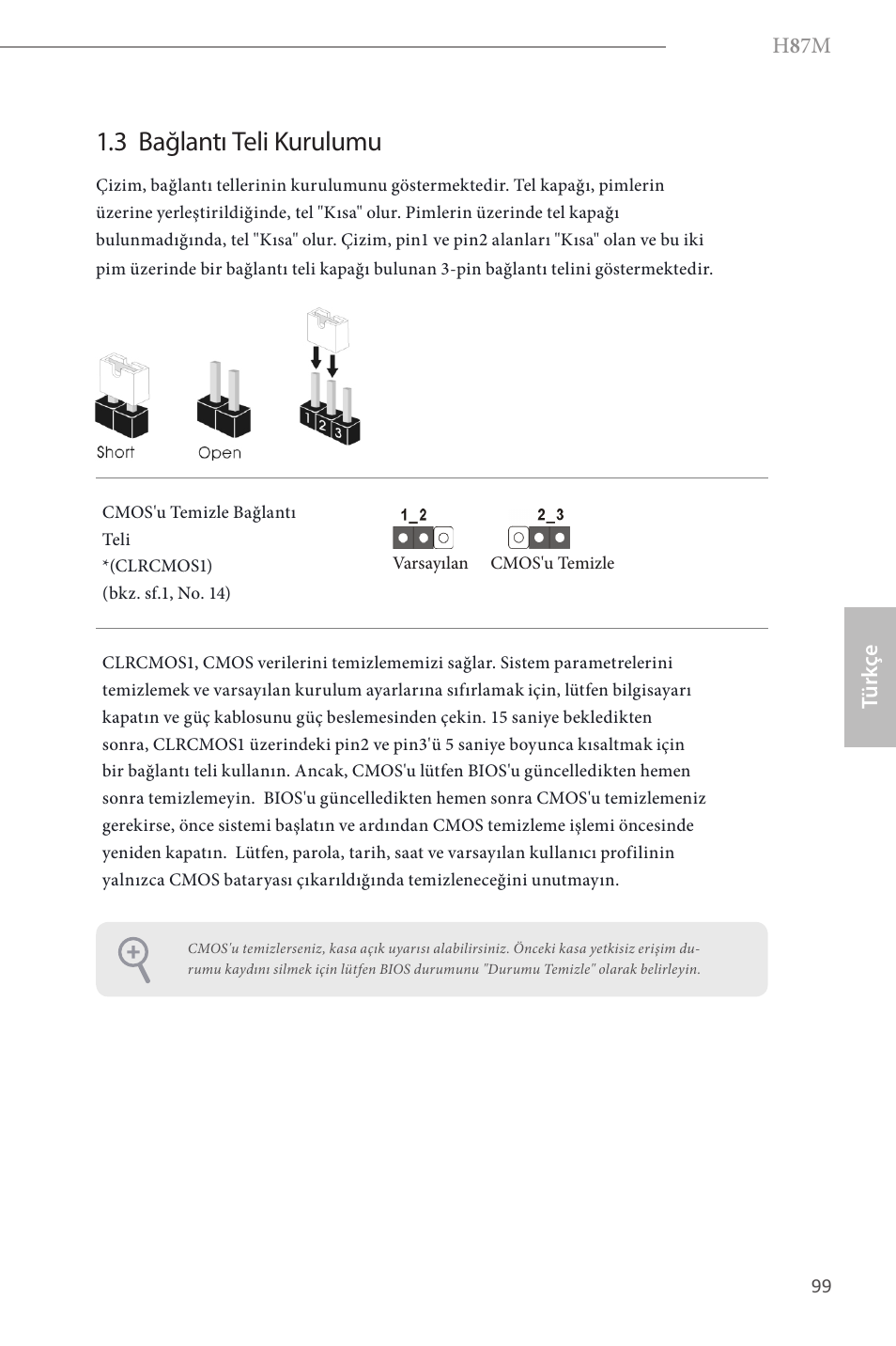 3 bağlantı teli kurulumu | ASRock H87M User Manual | Page 101 / 163