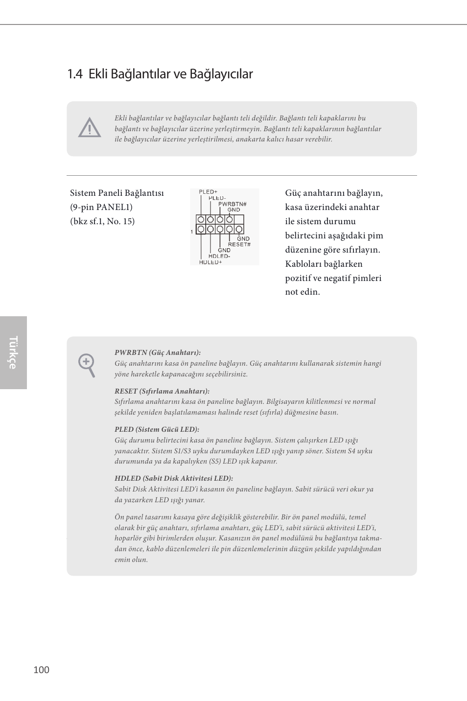 4 ekli bağlantılar ve bağlayıcılar, Türk çe | ASRock H87M User Manual | Page 102 / 163