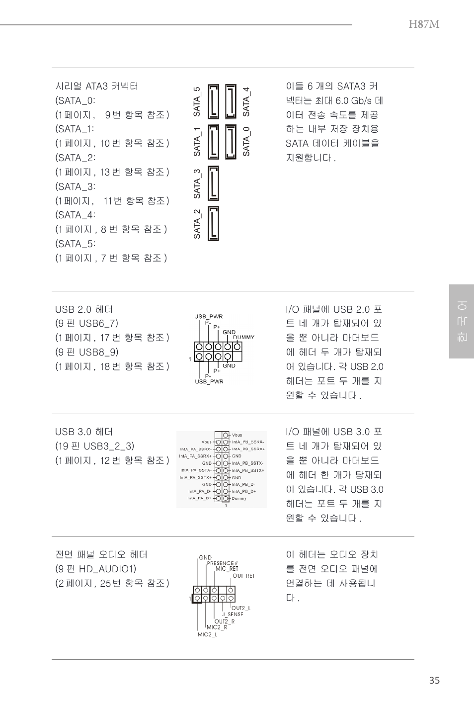 H 8 7m, 한 국 어 | ASRock H87M User Manual | Page 114 / 163