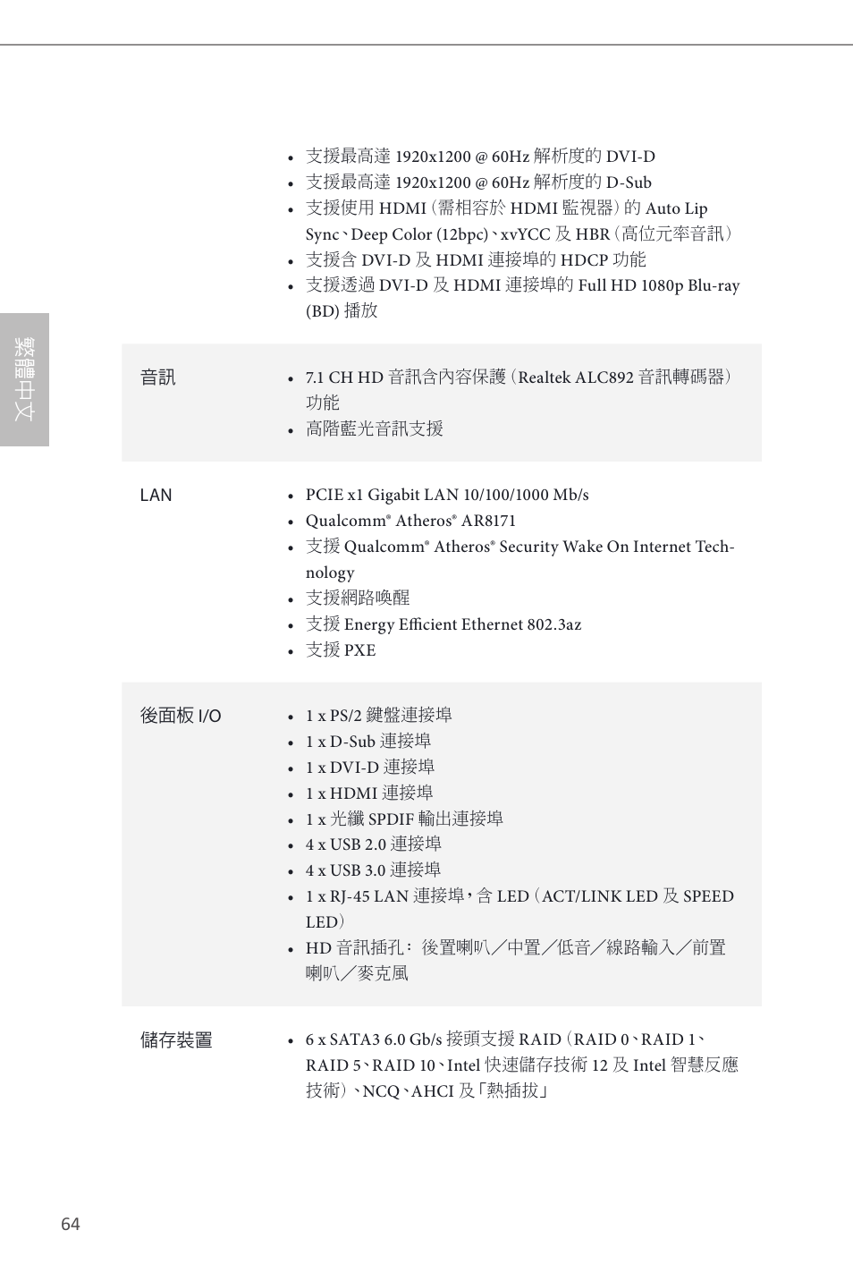 繁 體 中 文 | ASRock H87M User Manual | Page 143 / 163