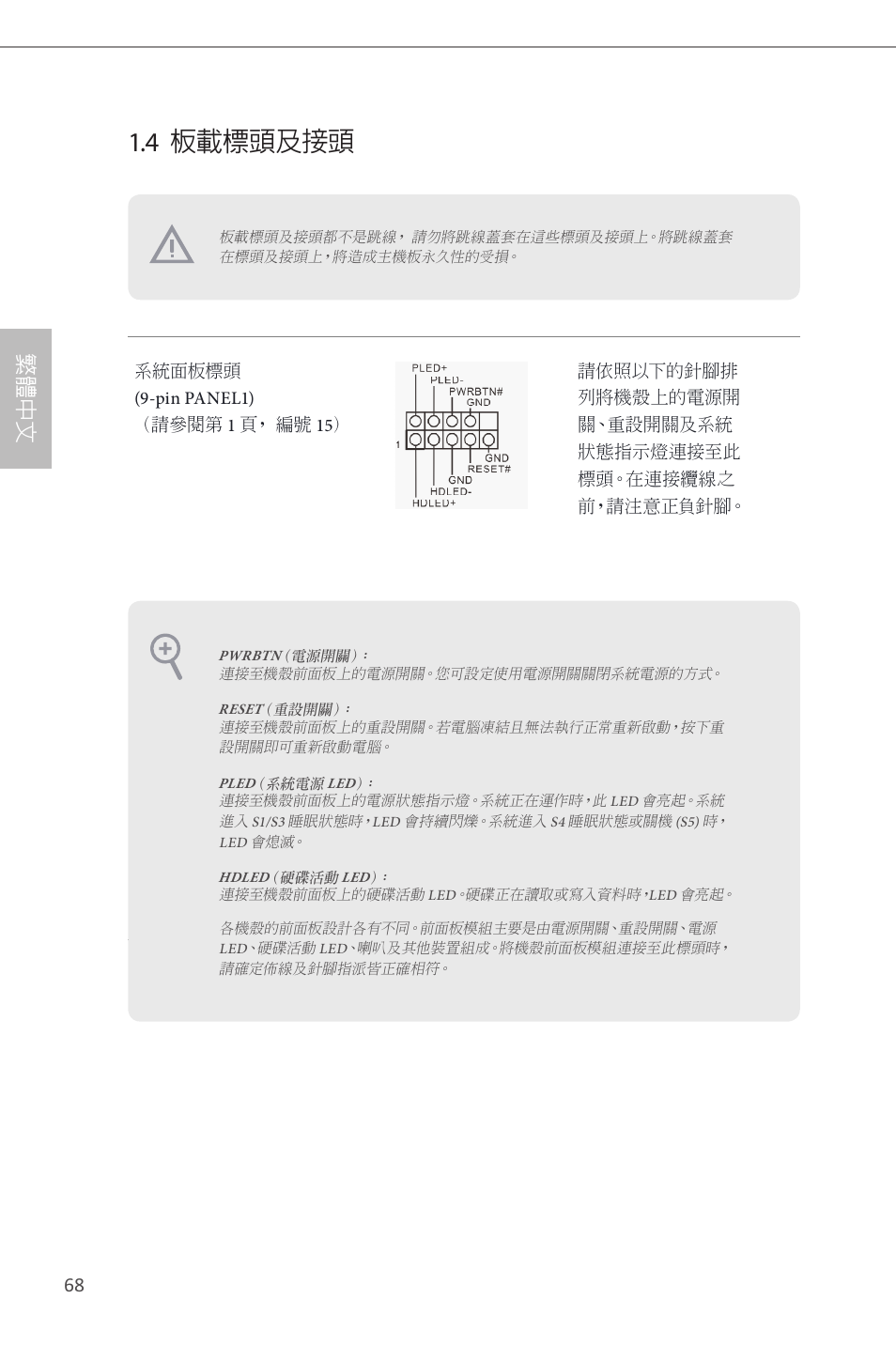 4 板載標頭及接頭, 繁 體 中 文 | ASRock H87M User Manual | Page 147 / 163