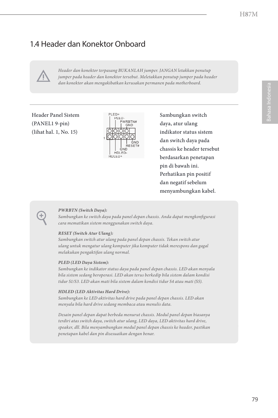 4 header dan konektor onboard, H 8 7m | ASRock H87M User Manual | Page 158 / 163