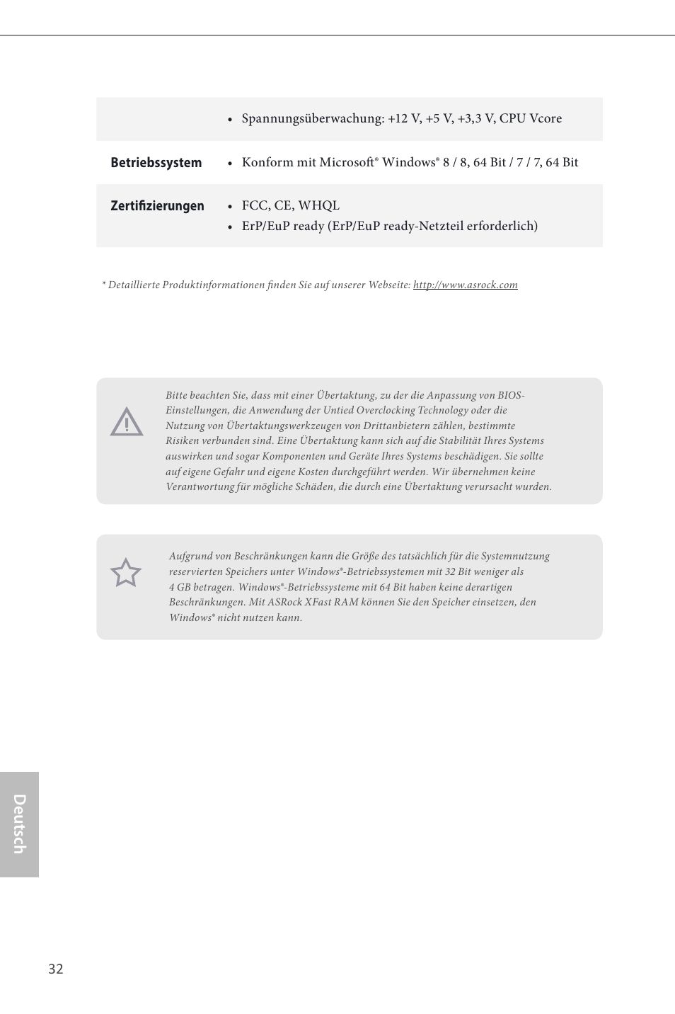 Deutsch | ASRock H87M User Manual | Page 34 / 163