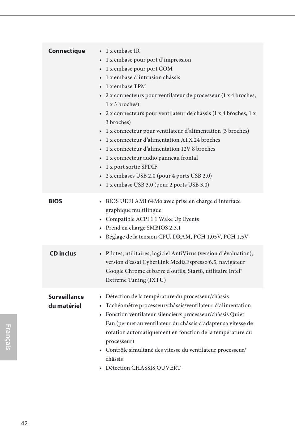 Français | ASRock H87M User Manual | Page 44 / 163