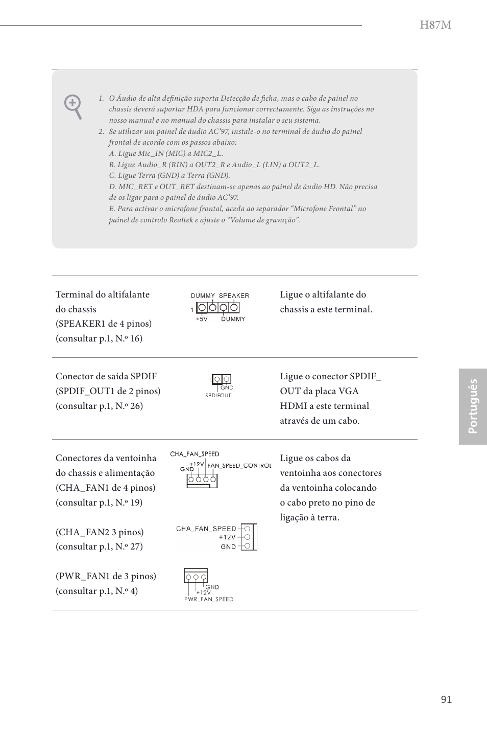 H 8 7m, Por tuguês | ASRock H87M User Manual | Page 93 / 163