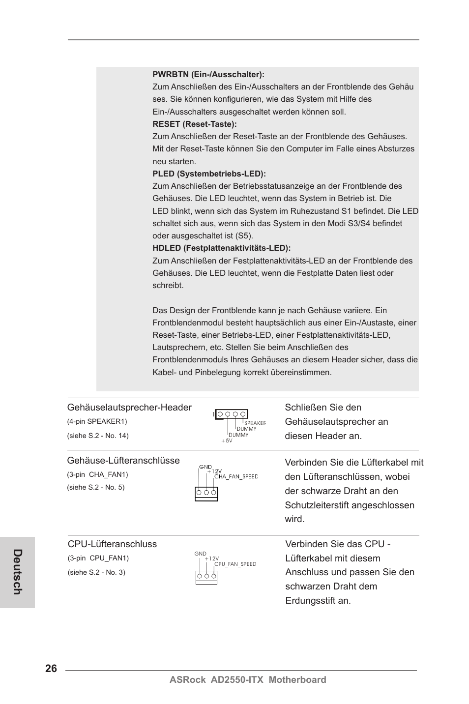 Deutsch | ASRock AD2550-ITX User Manual | Page 26 / 119