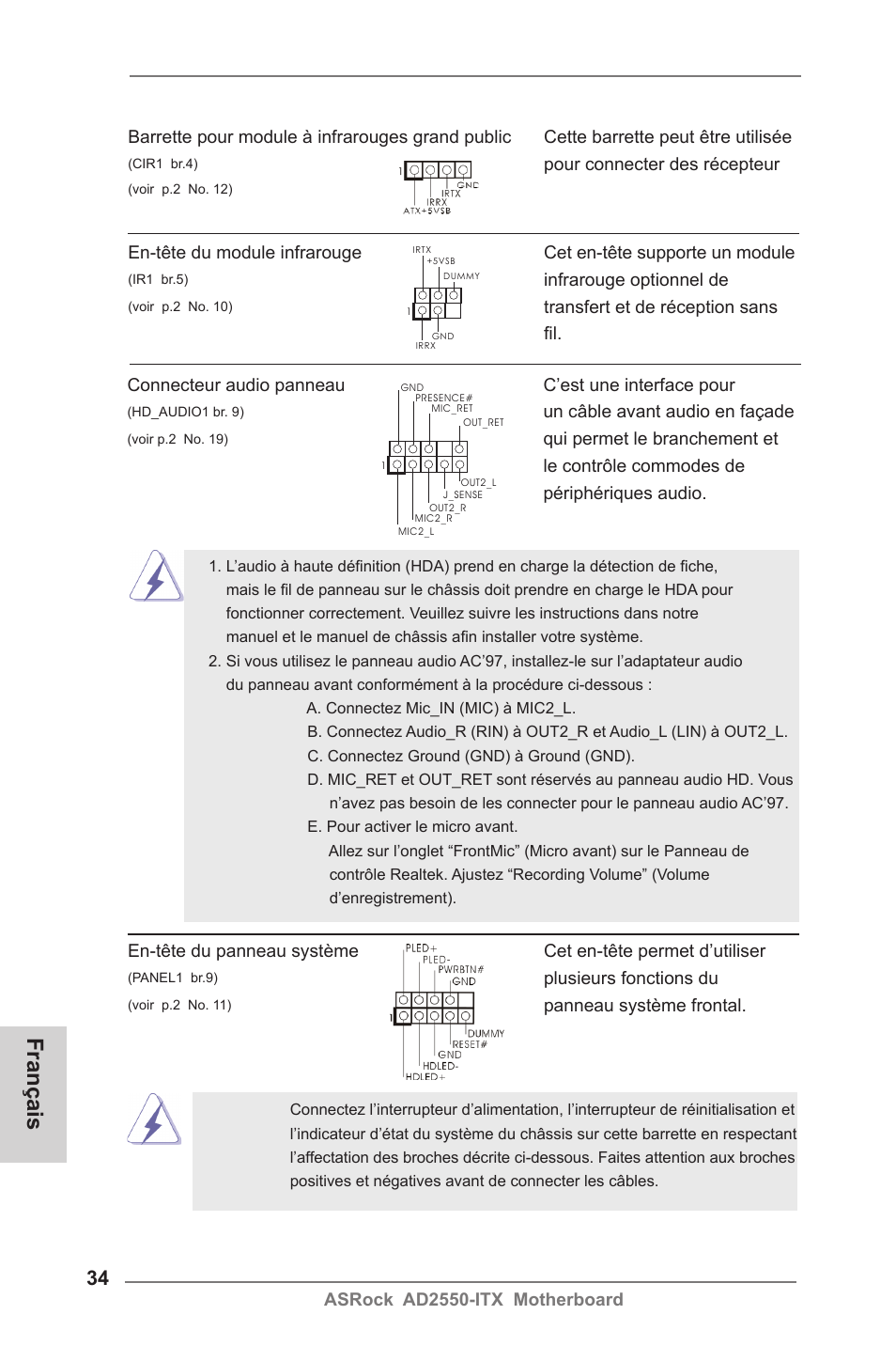 Français | ASRock AD2550-ITX User Manual | Page 34 / 119