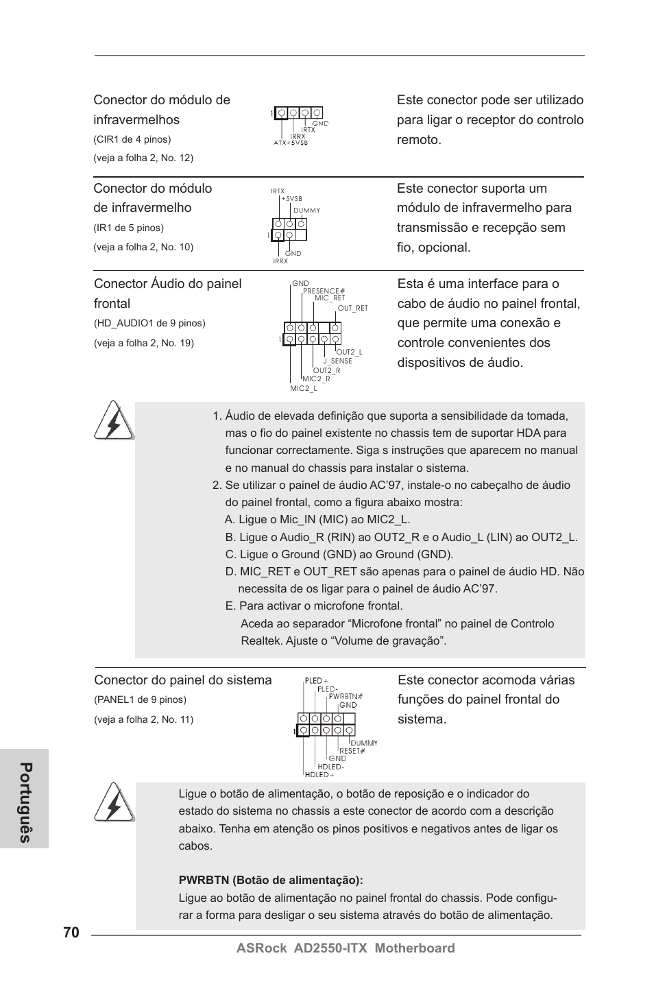 Português | ASRock AD2550-ITX User Manual | Page 70 / 119