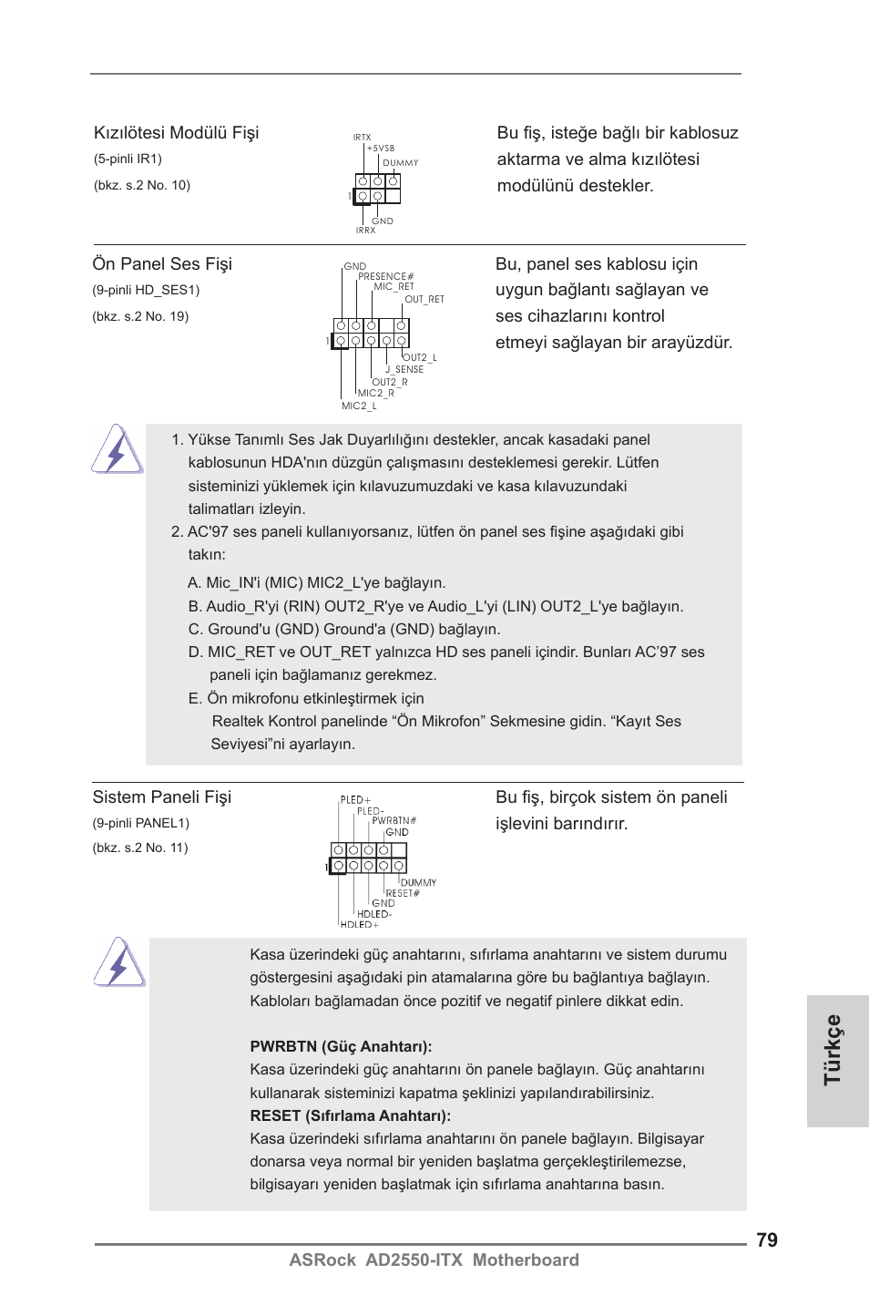 Türkçe | ASRock AD2550-ITX User Manual | Page 79 / 119