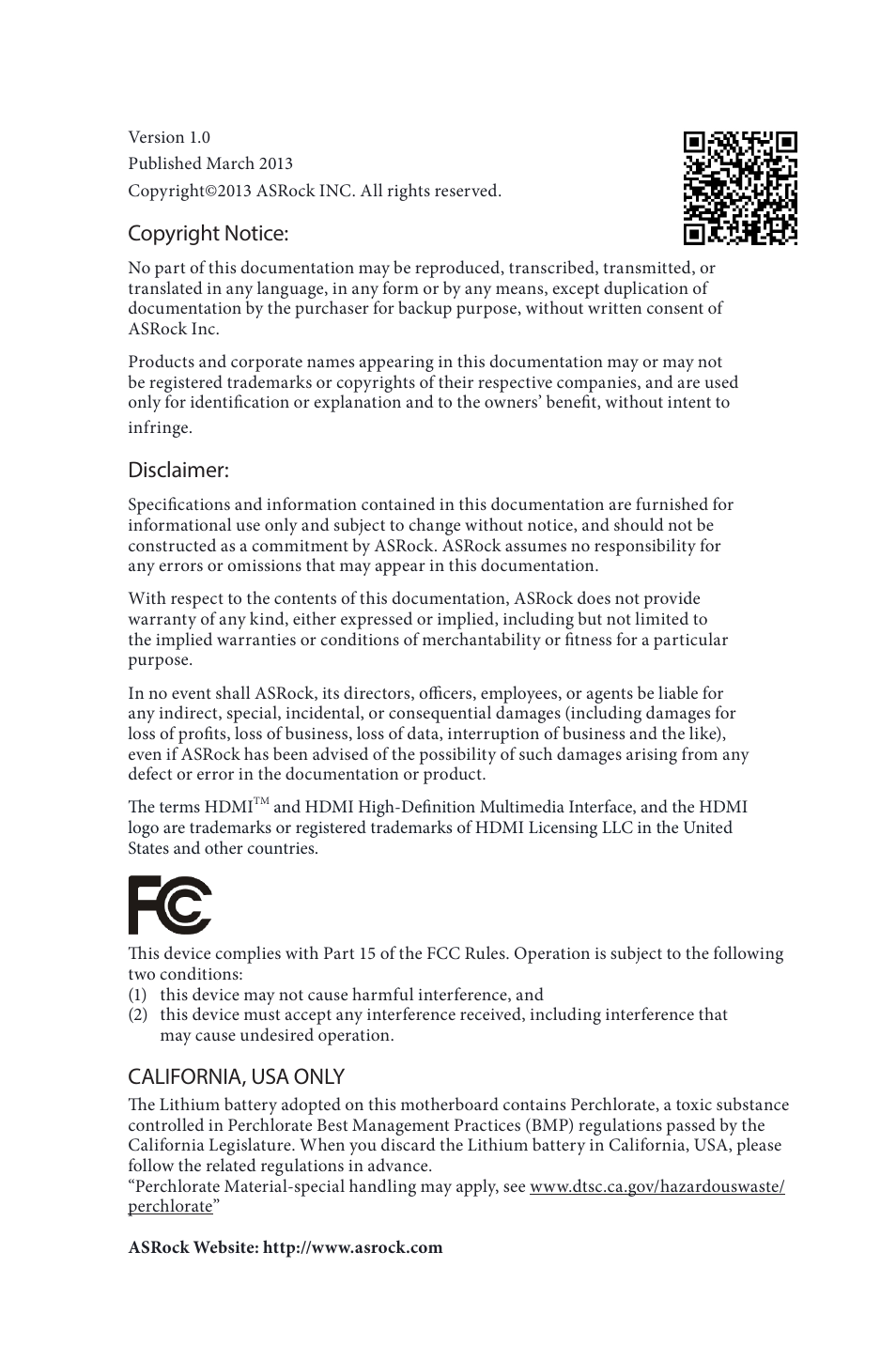 ASRock Fatal1ty Z87 Professional User Manual | 206 pages