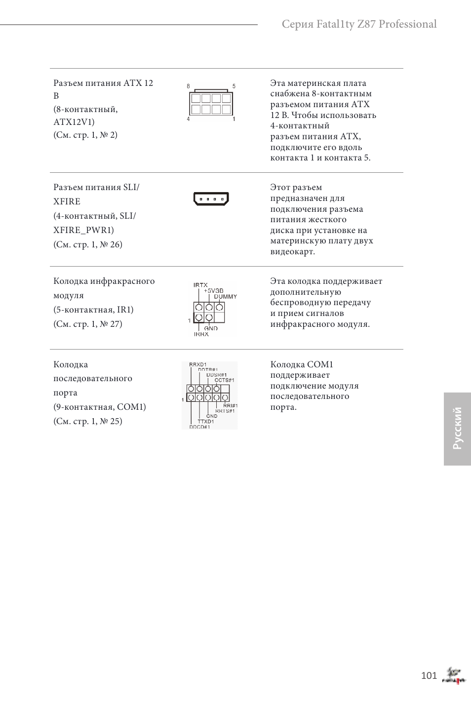 Ру сский серия fatal1ty z87 professional | ASRock Fatal1ty Z87 Professional User Manual | Page 105 / 206