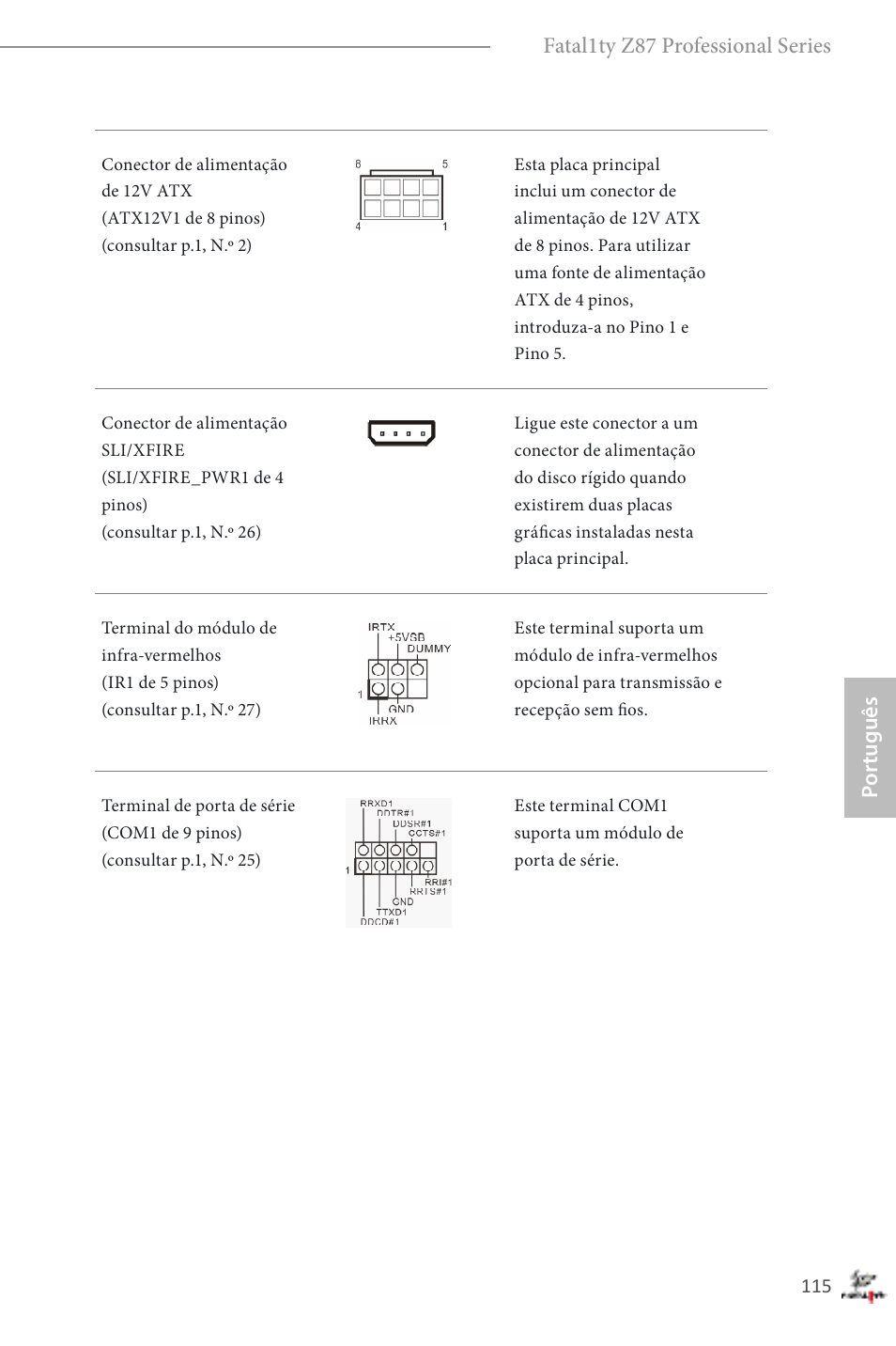 Por tuguês fatal1ty z87 professional series | ASRock Fatal1ty Z87 Professional User Manual | Page 119 / 206