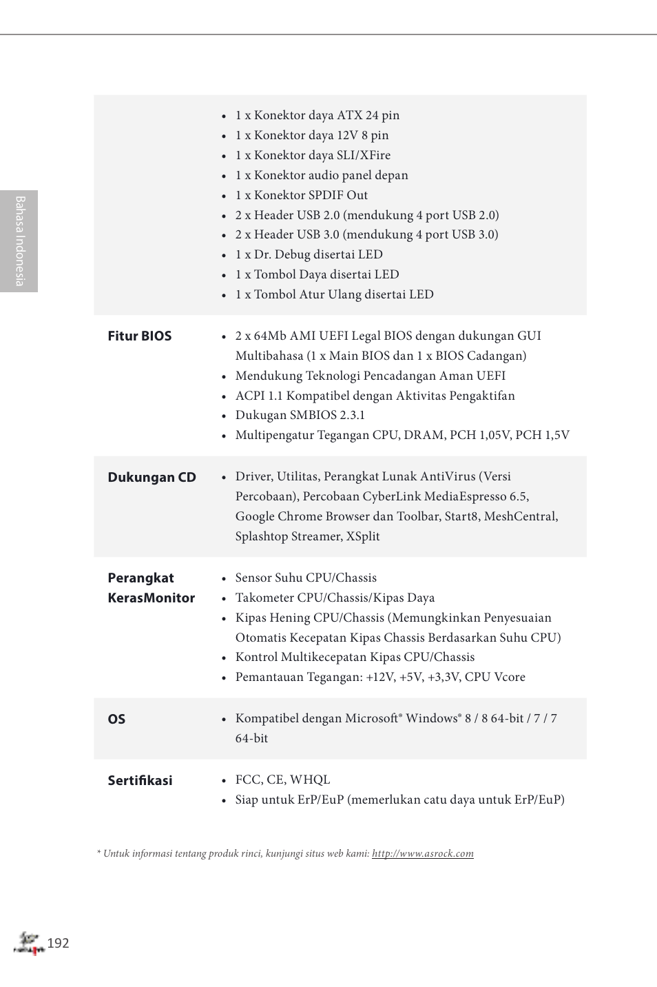 ASRock Fatal1ty Z87 Professional User Manual | Page 196 / 206