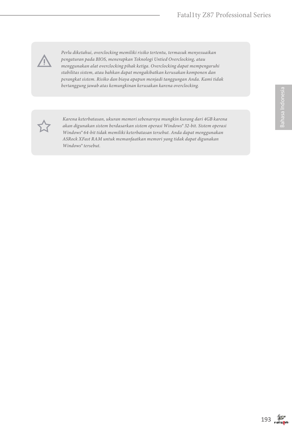 Fatal1ty z87 professional series | ASRock Fatal1ty Z87 Professional User Manual | Page 197 / 206