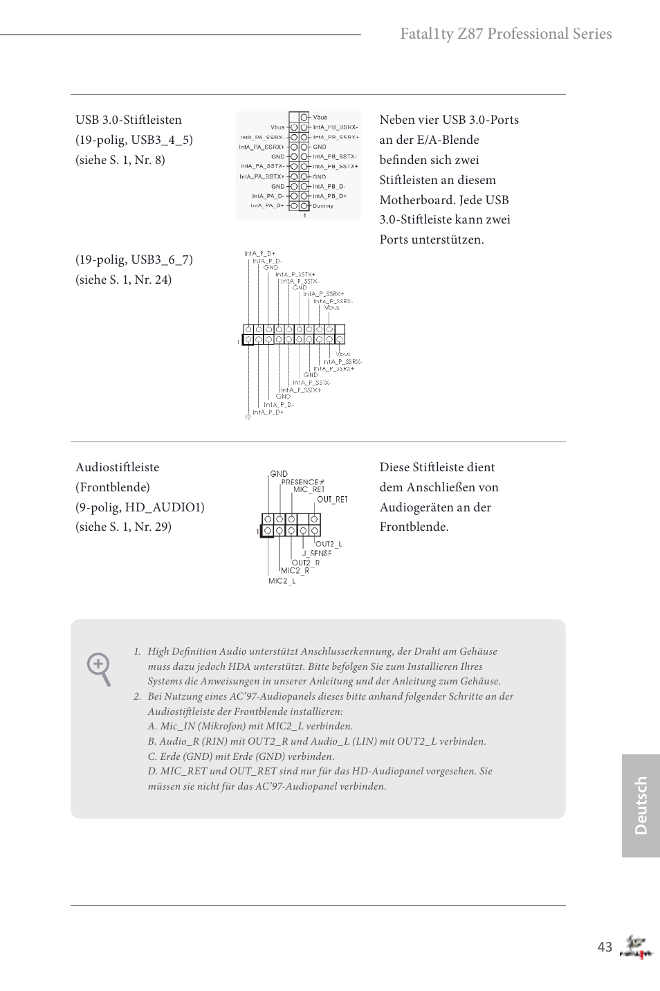 Fatal1ty z87 professional series, Deutsch | ASRock Fatal1ty Z87 Professional User Manual | Page 47 / 206