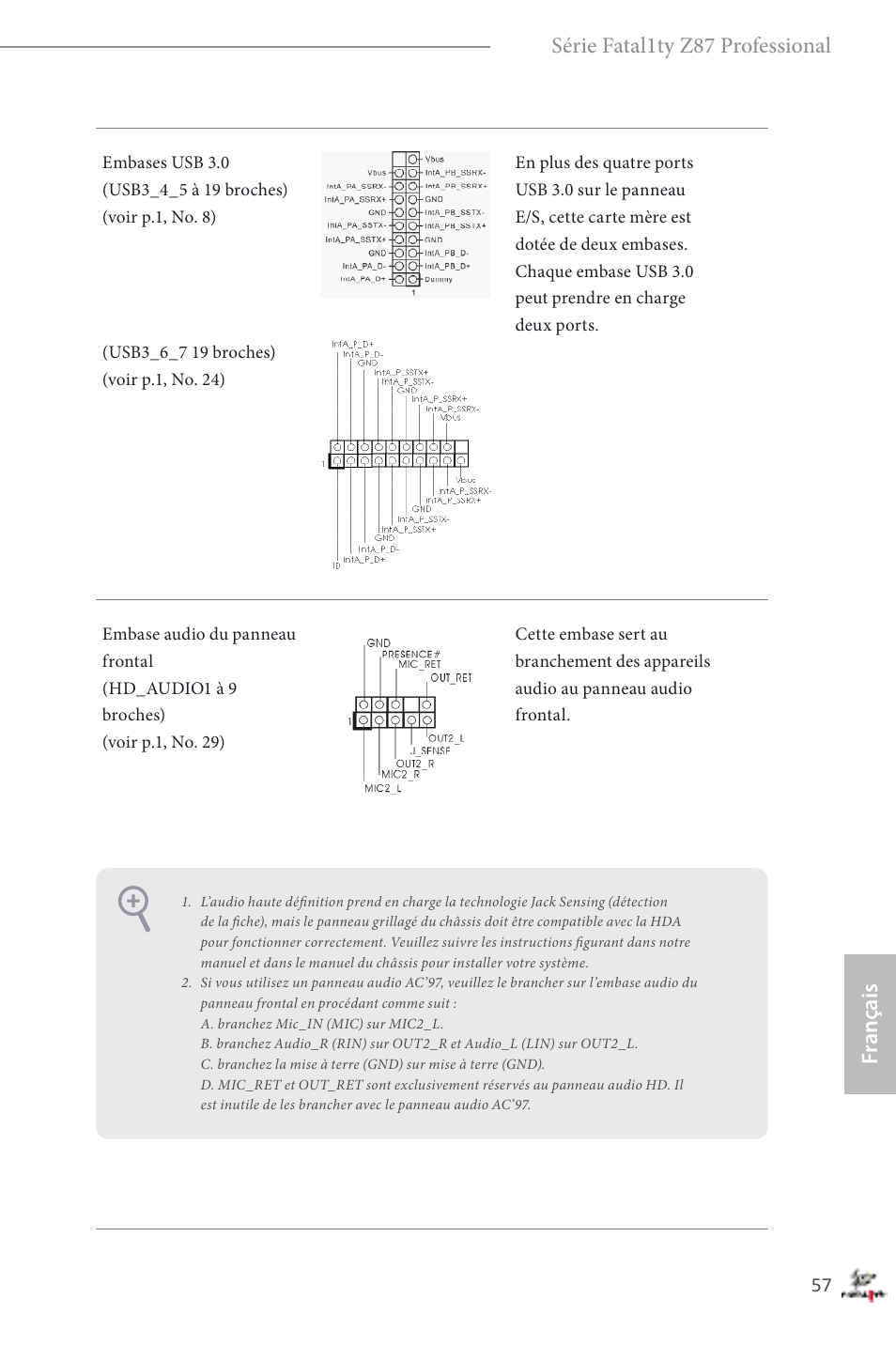 Fr ançais série fatal1ty z87 professional | ASRock Fatal1ty Z87 Professional User Manual | Page 61 / 206