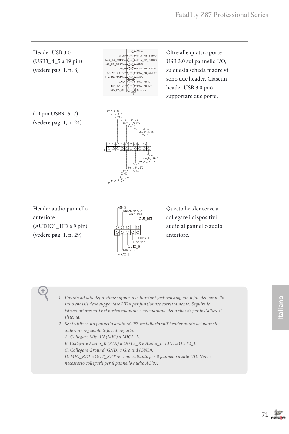Italiano fatal1ty z87 professional series | ASRock Fatal1ty Z87 Professional User Manual | Page 75 / 206