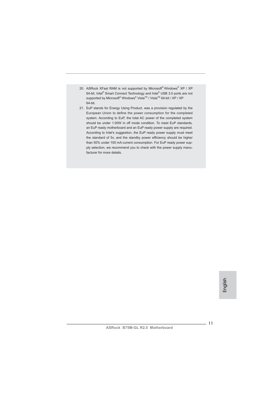 English | ASRock B75M-GL R2.0 User Manual | Page 11 / 204