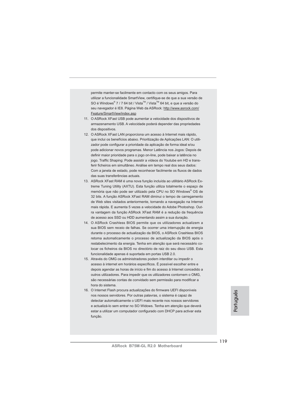 Po rtuguês | ASRock B75M-GL R2.0 User Manual | Page 119 / 204