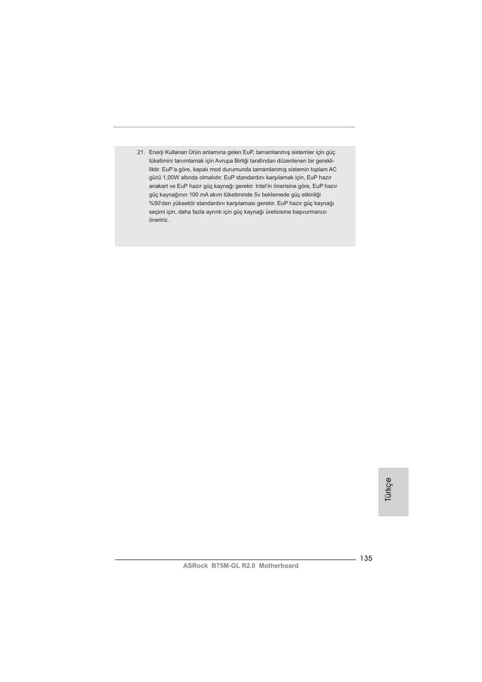 Türkçe | ASRock B75M-GL R2.0 User Manual | Page 135 / 204