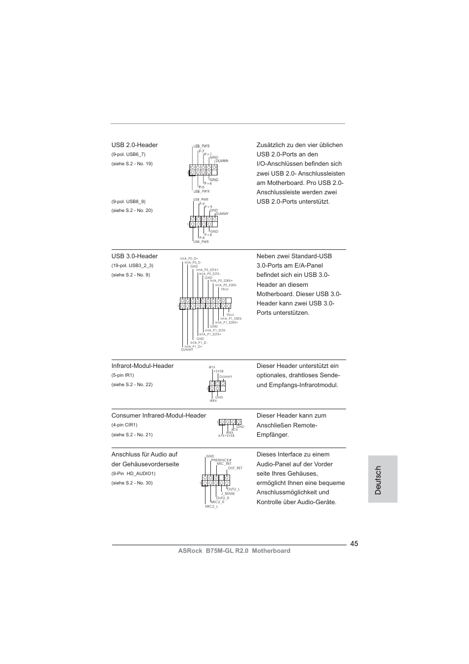 Deutsch | ASRock B75M-GL R2.0 User Manual | Page 45 / 204