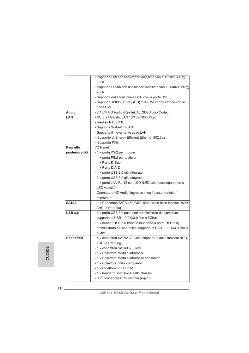 Italiano | ASRock B75M-GL R2.0 User Manual | Page 68 / 204