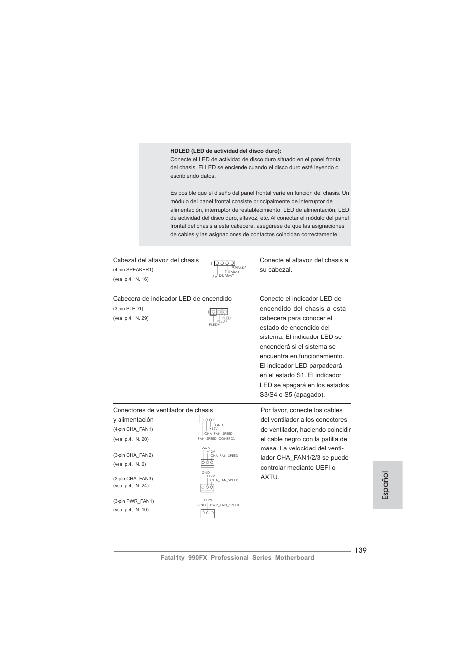 Español | ASRock Fatal1ty 990FX Professional User Manual | Page 139 / 287