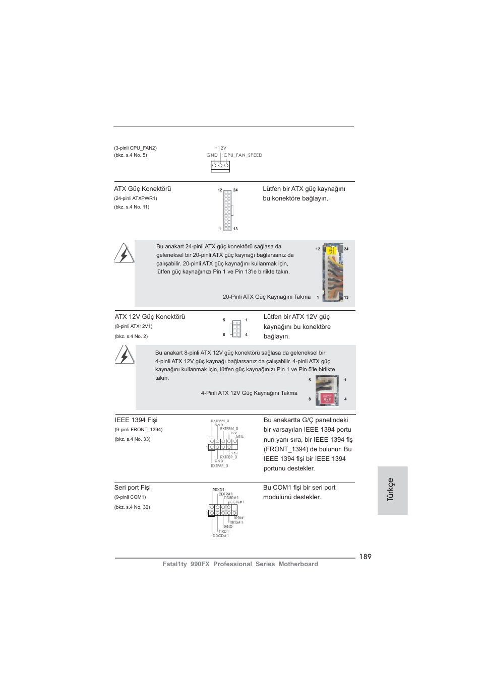Türkçe | ASRock Fatal1ty 990FX Professional User Manual | Page 189 / 287
